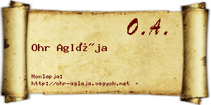 Ohr Aglája névjegykártya
